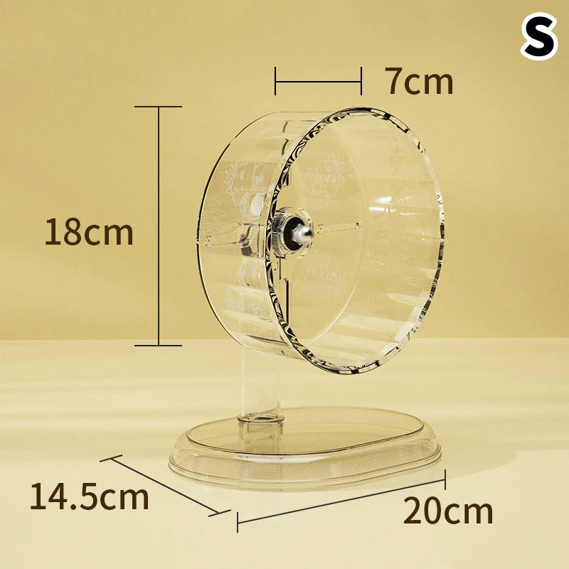 Hamster Cage Wheel Acrylic Transparent Anti-Slip Easy Clean With Stand