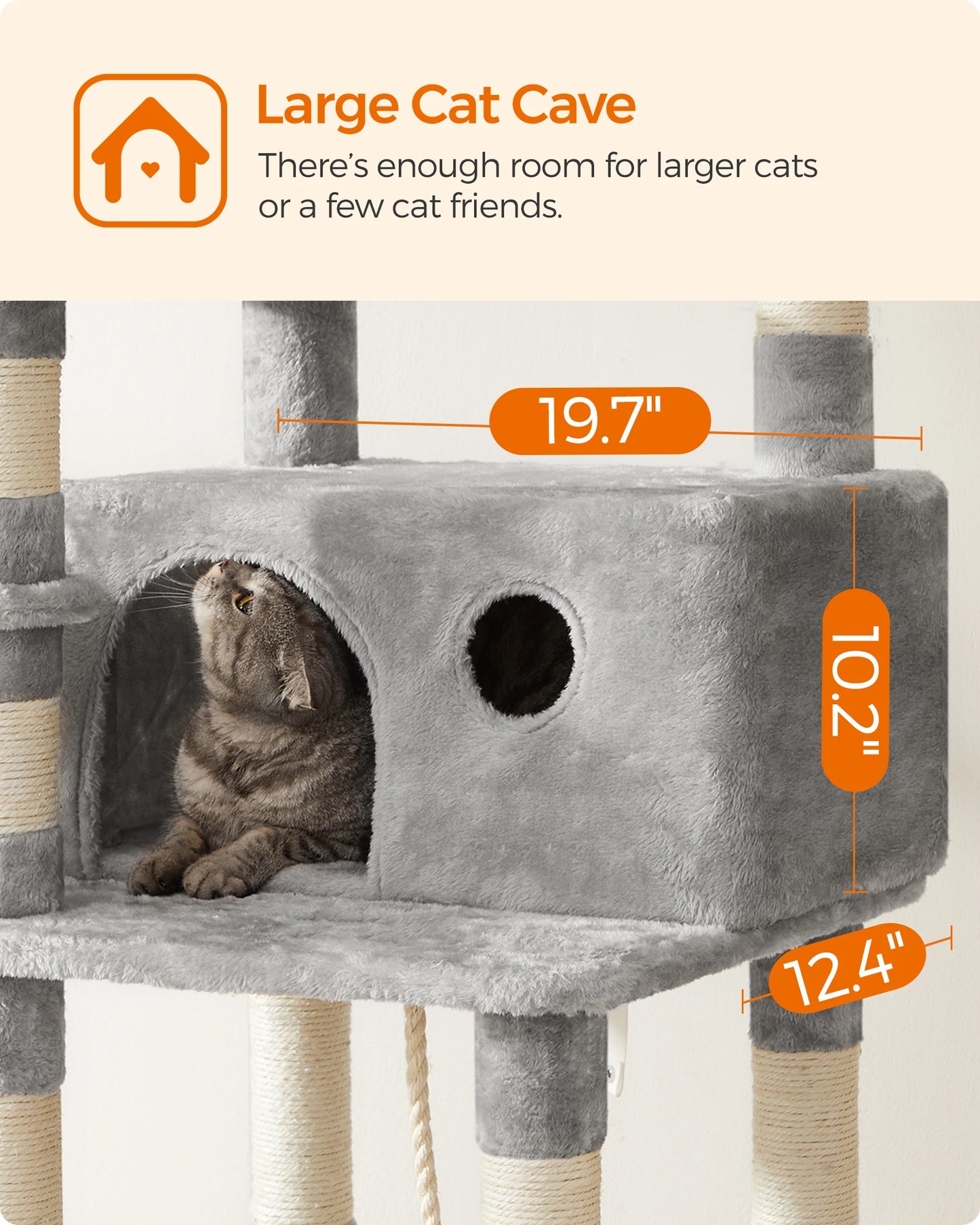Title (SEO, ≤40 chars): Feandrea XL Cat Tree Cave 5 Levels