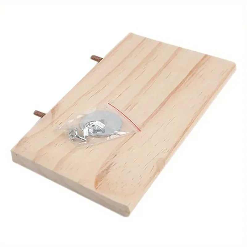 Woodland Friends Wooden Hamster Stand Board Perch For Cage Sturdy Natural Wood Platform Play Space