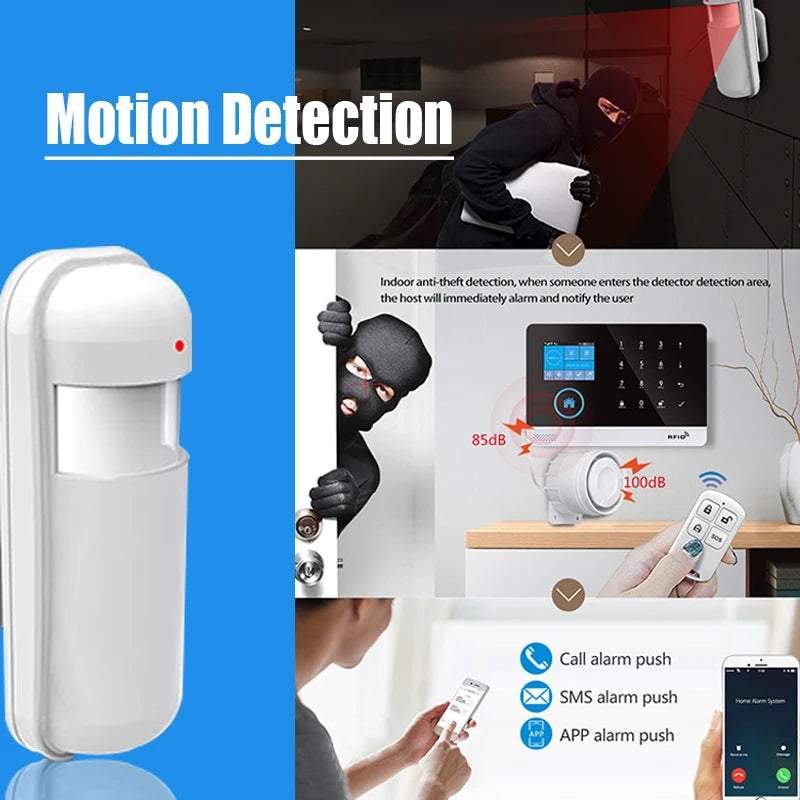 Auto Pet-proof PIR Infrared Motion Sensor 433Mhz Alarm Detector With Flash Led Light for Smart Home Security Alarm System