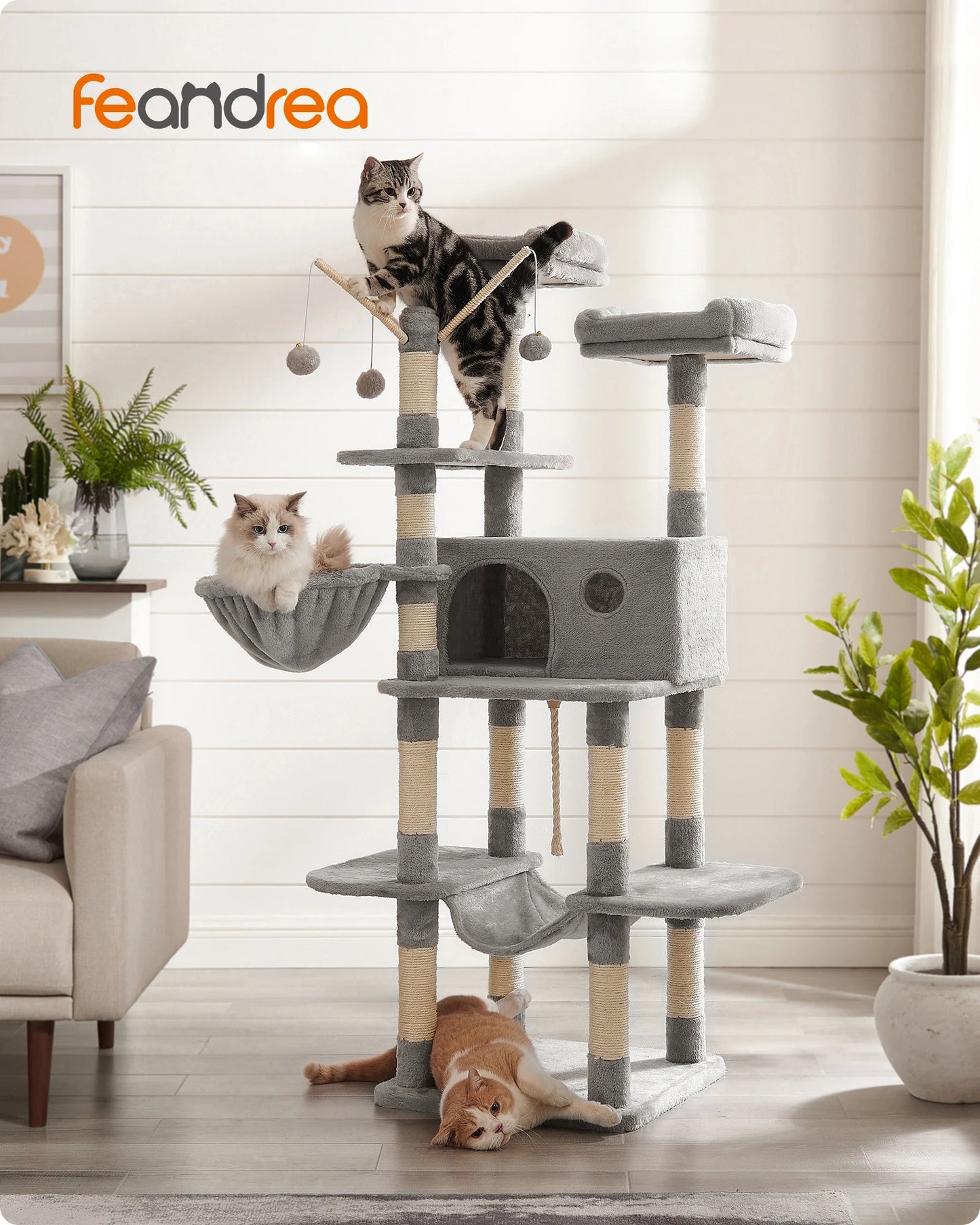 Title (SEO, ≤40 chars): Feandrea XL Cat Tree Cave 5 Levels
