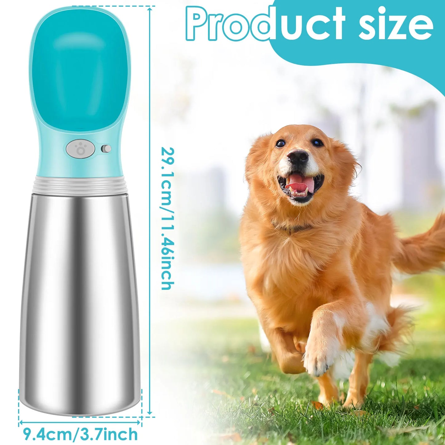 700ML Dog Water Bottle Portable Pet Water Dispenser with Drinking Feeder Outdoor Leak Proof Puppy Drinking Container for Travel