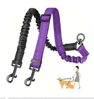 Title (SEO, ≤60 chars): Dual Dog Leash Attachment Elastic Coupler For Two Dogs