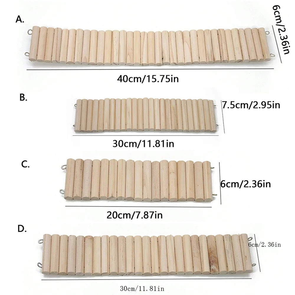 NatureNest Hamster Wooden Walls And Bridge Enrichment Natural Wood Texture Encourages Exploration And Nesting