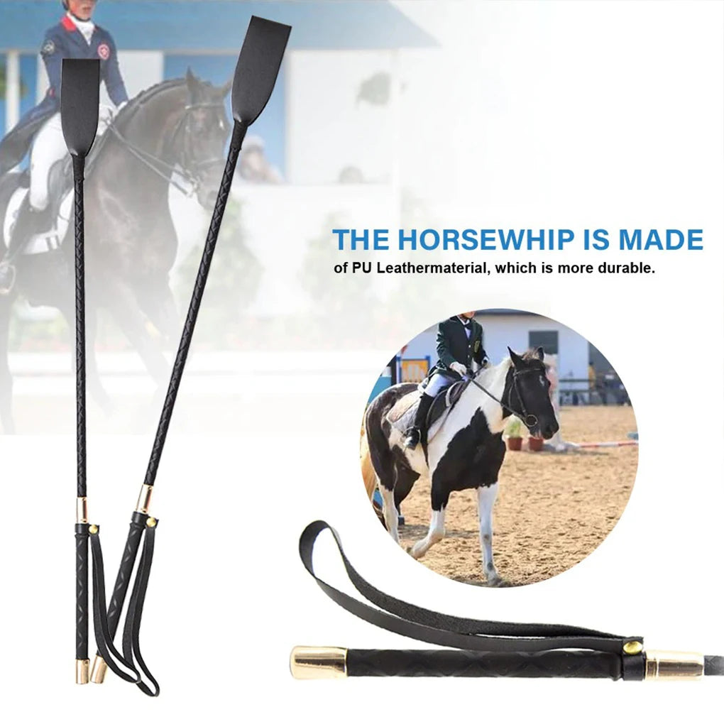 45/54cm Riding Equestrian Whip Training Lash PU Leather Anti-slip Portable Learning Accessory Outdoor Racing Performance