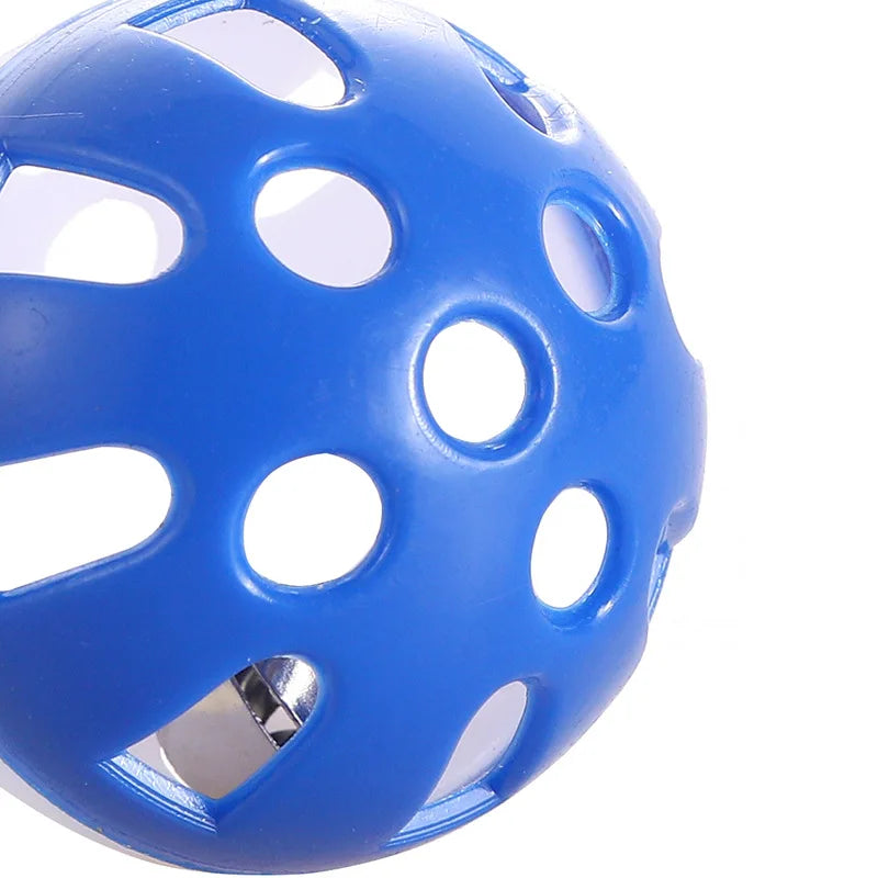 Random Colorful Bird Jingle Bell Plastic Balls Interactive Funny Plastic Jingle Ball Kitten Training Toy Pet Toy Accessory