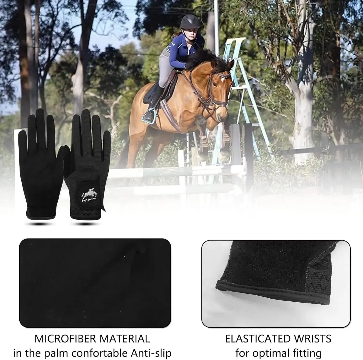 Lightweight Breathable Mesh Equestrian Gloves for Women, Color Pack Offering Comfortable Secure Grip in All Weather Conditions