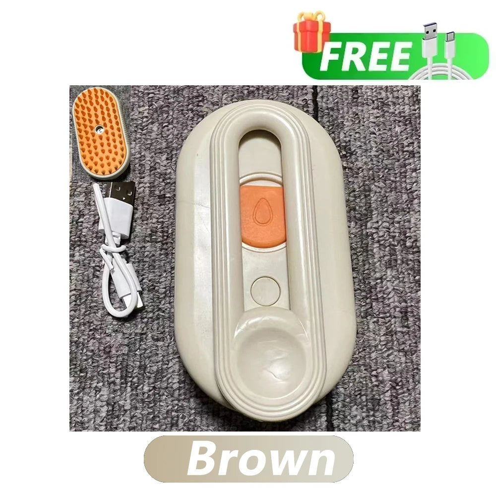 Rotate Steam Brush for Cat Dog Comb Electric Spray Removes Hair Cat Brush Soft Silicone Massage Grooming Comb Pet Accessories