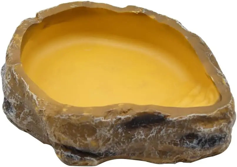 Reptile Worm Water Bowl Resin Rock Dish Plate Terrarium Tank Turtle Food Bowls for Lizard Snake Frog Scorpion Hamster Feeder
