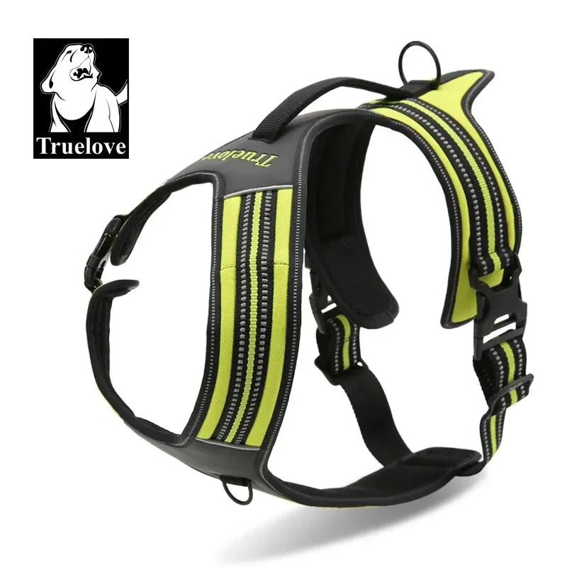 Truelove Sport Nylon Reflective No Pull Dog Harness With Handle For Outdoor Adventures XS to XL In Five Colors
