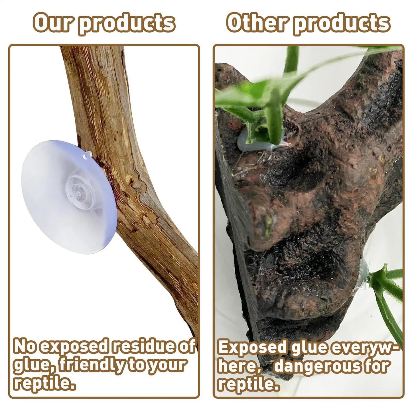 Reptile Climbing Corner Stick Non-slip Reptile Branches Terrarium Branches Reptile Decor Wooden Tree Trunk Ornament Habitat Deco