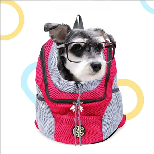 Pet travel backpack portable outdoor breathable mesh cat and puppy backpack suitable for all types of pet supplies
