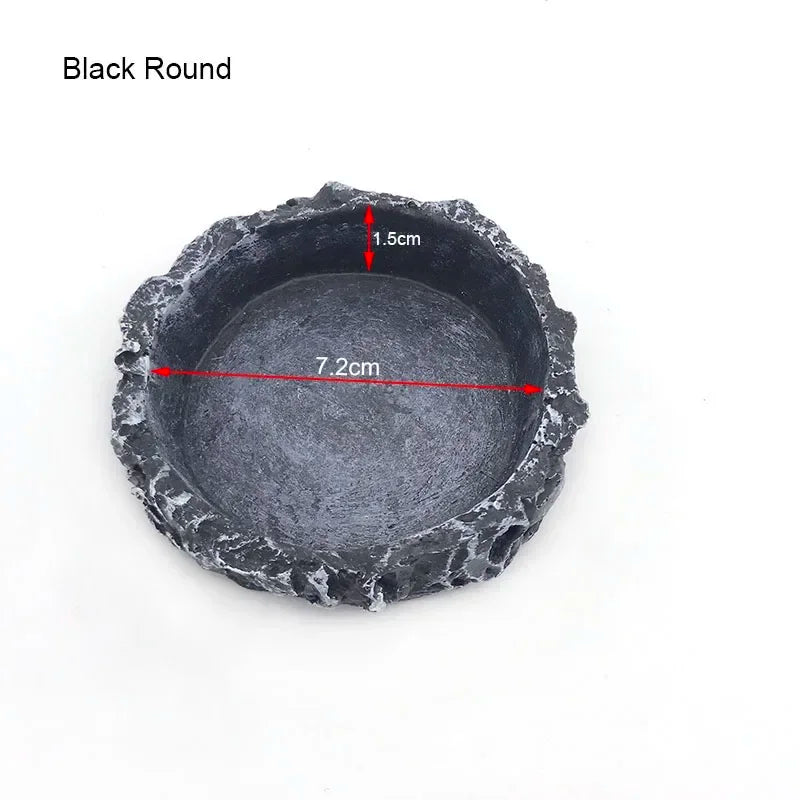 Pet Reptile Feeder Bowl Resin Aquarium Basin Food Water Pot Reptile Turtle Tortoise Scorpion Lizard Crabs Supplies Dropshipping