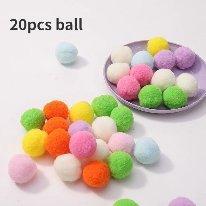 Plush Ball Shooting Gun Cat Toys Interactive Kittens Mini Pompoms Launcher Games Pet Accessories Supplies Indoor Cats Self Play