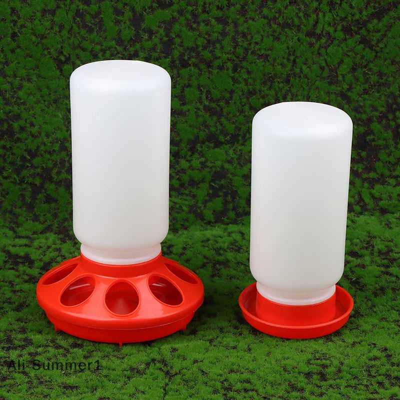 【E】Poultry Thickened Feeder And Drinker Water Food Dispenser Automatic Chicken Birds Chick Waterer Feeding Bucket Container
