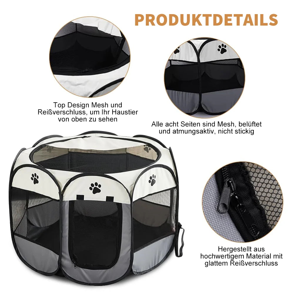 Foldable Pet Tent Kennel Cat Delivery Room Octagonal Fence Puppy Shelter Detachable Pet Tent Outdoor Cat Cage Dog Fences