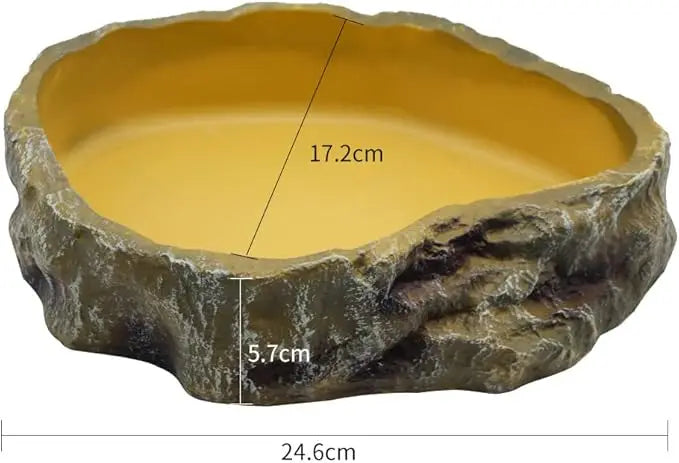 Reptile Worm Water Bowl Resin Rock Dish Plate Terrarium Tank Turtle Food Bowls for Lizard Snake Frog Scorpion Hamster Feeder