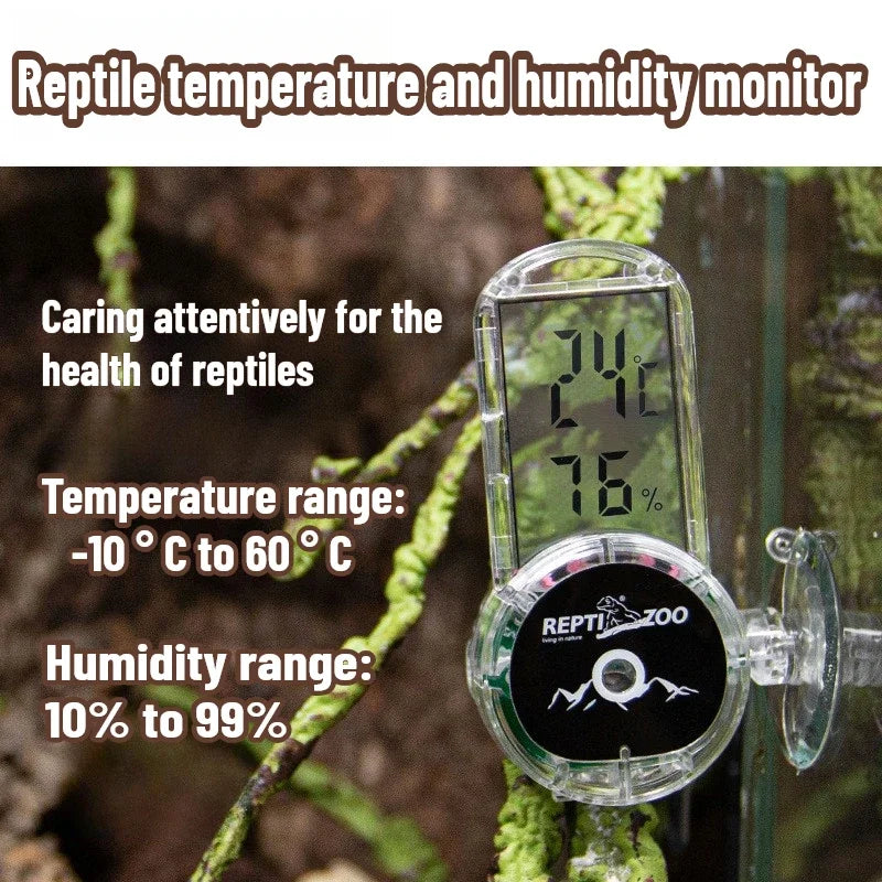 Reptile Hygrometer & Thermometer for Terrarium Gecko/Bearded Dragon/Frog/Tortoise Habitat Monitoring  reptile accessories