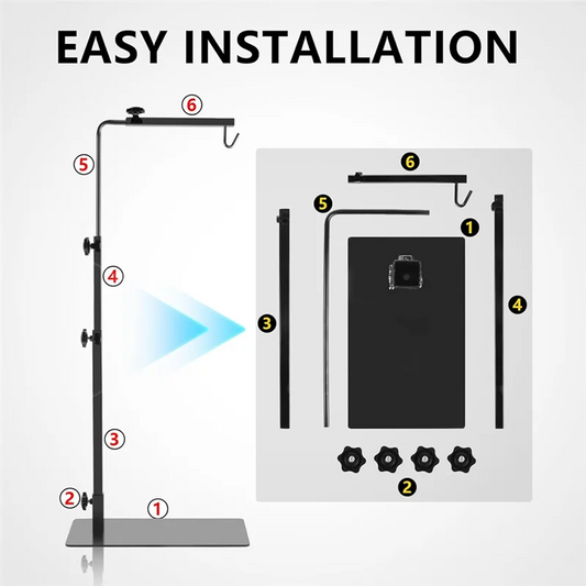AA81-Reptile Lamp Stand Lamp Stand Reptile Heat Lamp Stand Adjustable Light Stand For Reptile Glass