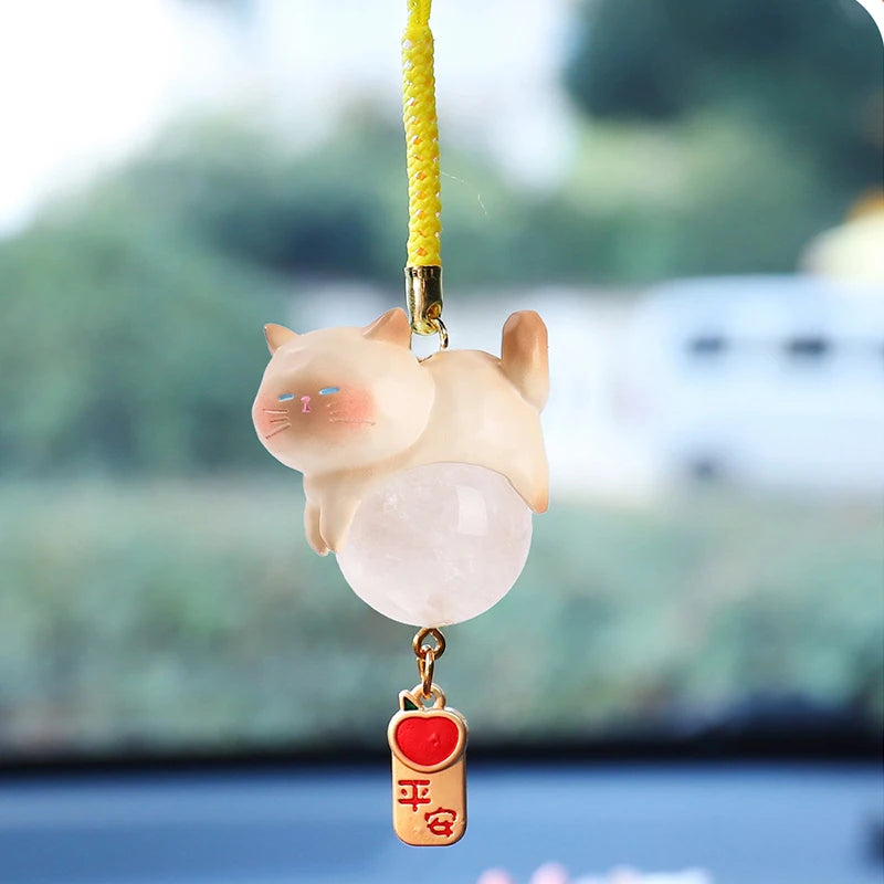 Cute Cat Lucky Crystal Blind Box Girl'S Heart Gift Attracting Wealth Pet Car Hanging Decoration Trendy Toy Collectible