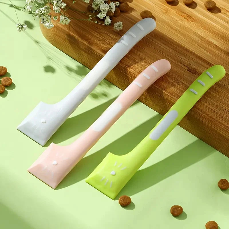 1Pcs/2Pcs Random Color Can Spoon, Silicone Cat Food Can Spoon - Easy-To-Clean Pet Food Spoon and Can Opener, Suitable for Wet Food and Dog Food Can Lids