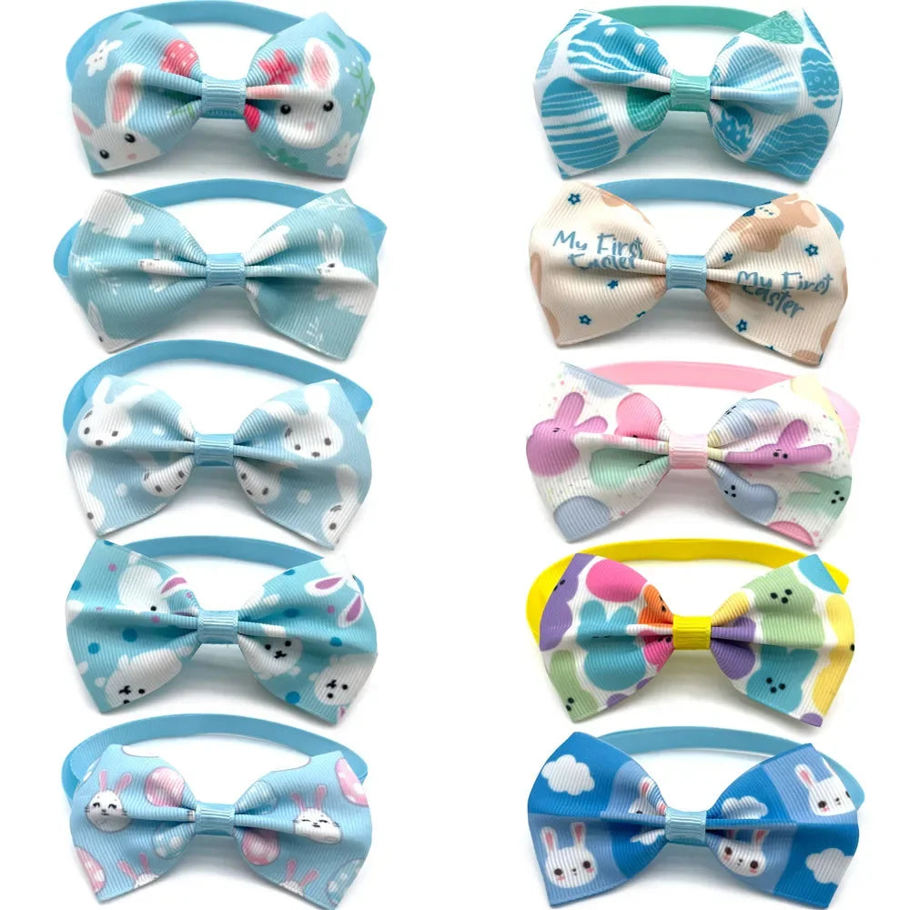30/50pcs Pet Puppy Dog Bow Ties Easter Rabbit Style Small Dog Bow Tie Accessories Puppy Collars Adjustable Necktie Pet Supplies