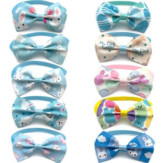 30/50pcs Pet Puppy Dog Bow Ties Easter Rabbit Style Small Dog Bow Tie Accessories Puppy Collars Adjustable Necktie Pet Supplies