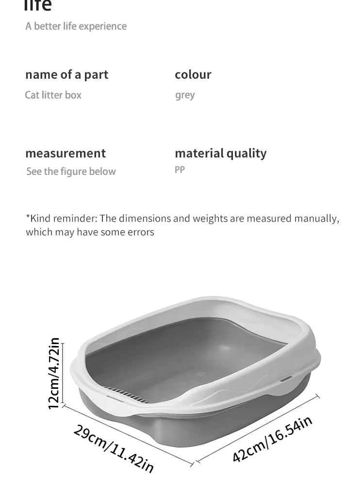 Semi-Enclosed Cat Litter Box