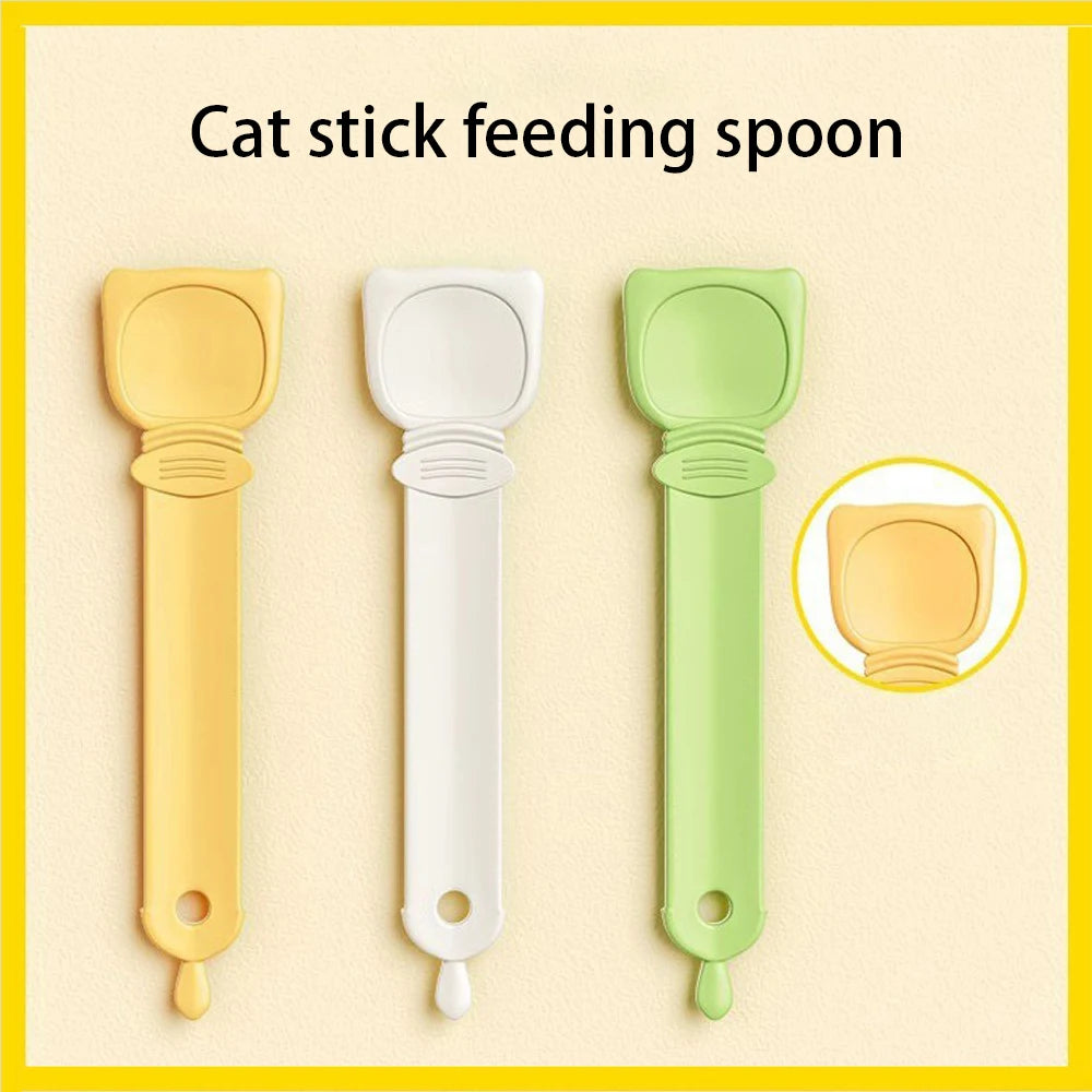 Essential Pet Cat Food Feeding Spoon Squeeze Cat Treats For Outings Only Squeezer Feeding Spoon Long Handled Spoon Pet Supplies