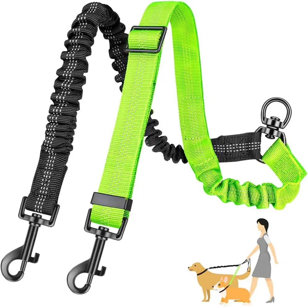 Title (SEO, ≤60 chars): Dual Dog Leash Attachment Elastic Coupler For Two Dogs