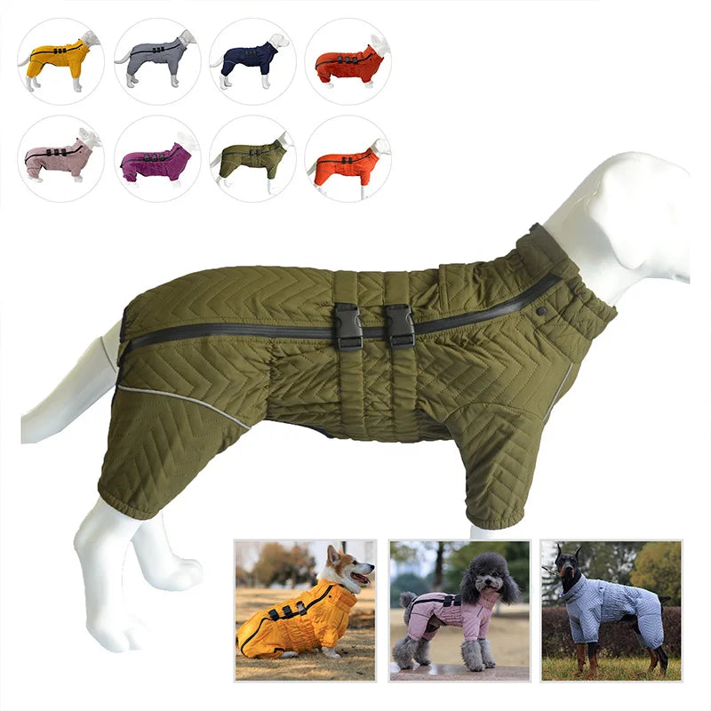 Waterproof Cotton Padded Dog Coat Winter Jacket Windproof For Four Legged Dogs Greyhound Corgi Chihuahua