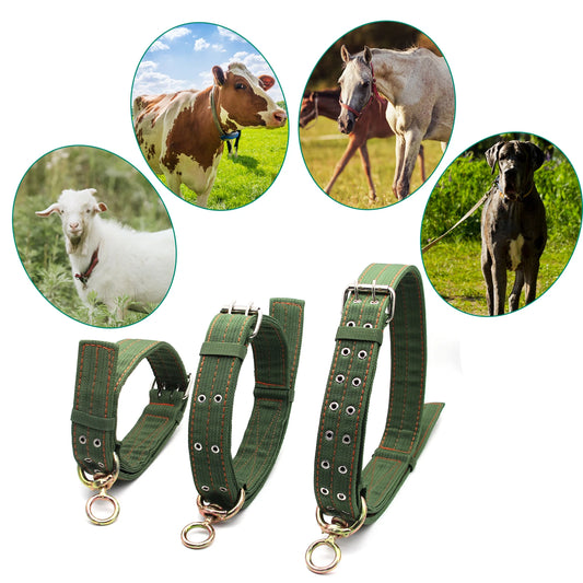 Strong Durable Belay Tie Adjustable Cattle Collar Cow Hauling Collar Livestock Feeding Supply Canvas Belt Veterinary Equipment