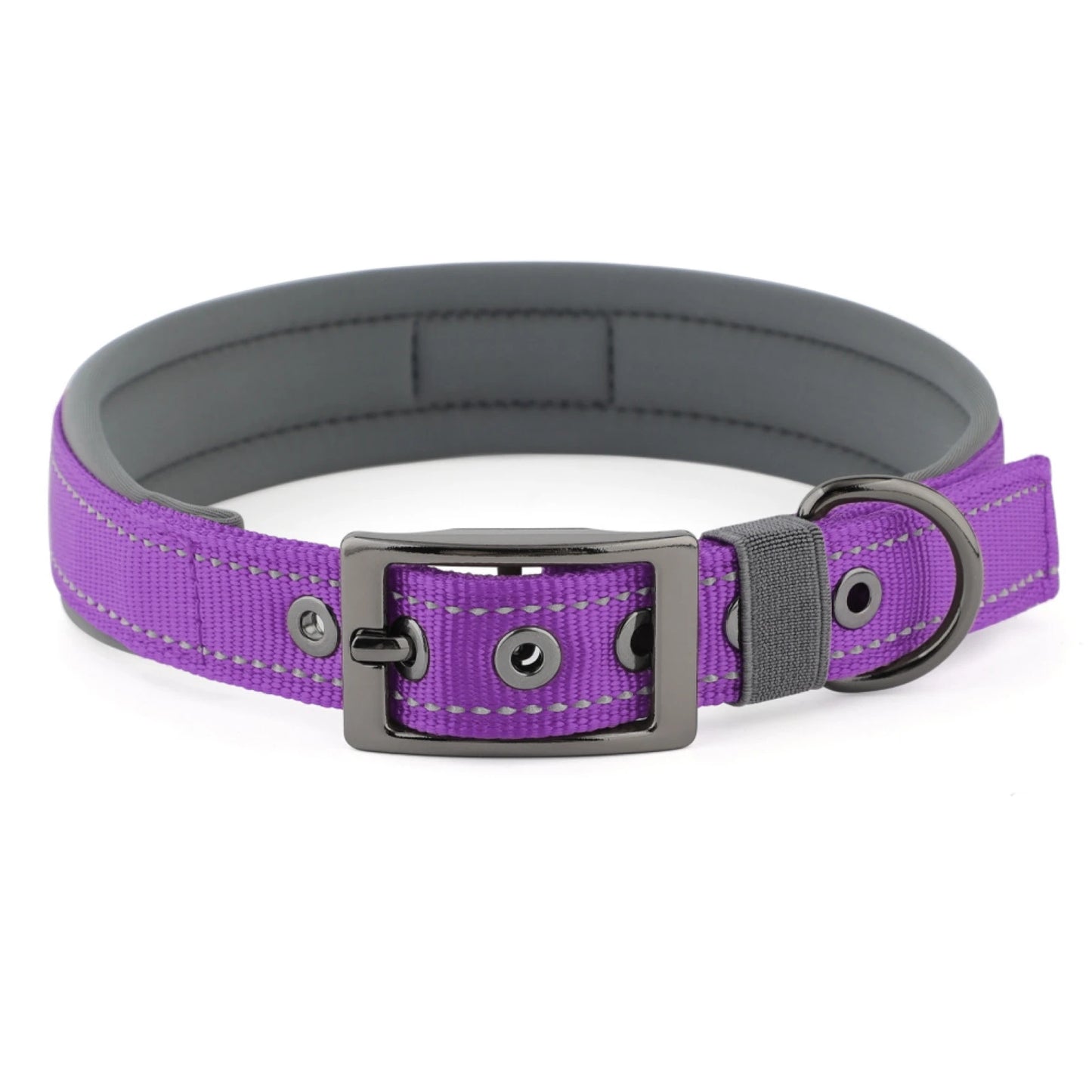 Dog Collar for Large Dogs Neoprene Padded and Adjustable Reflective Wide Heavy Duty Pet Collars with Durable Metal Belt Buckle