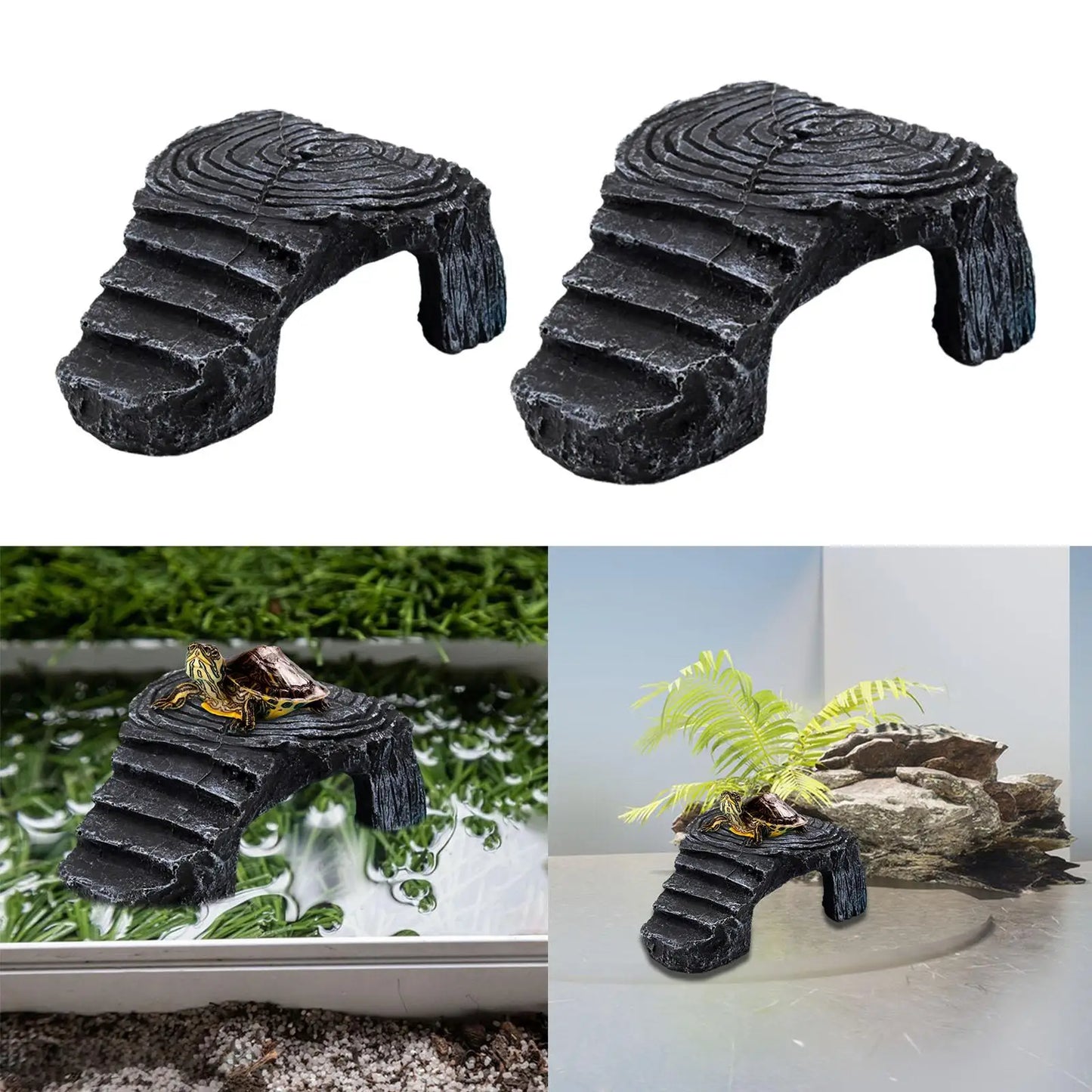 Turtle Resting Basking Platform Hide Out Reptile Tank Ladder for Frog Small Reptiles Semi Aquatic Animals Tortoises Terrapin