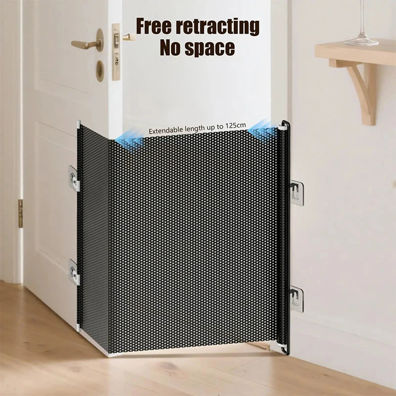 Indoor Retractable Staircase Door Sill Without Drilling Anti Cat Running Jumping Pet Fence Baffle For Doorways Corridors Stairs