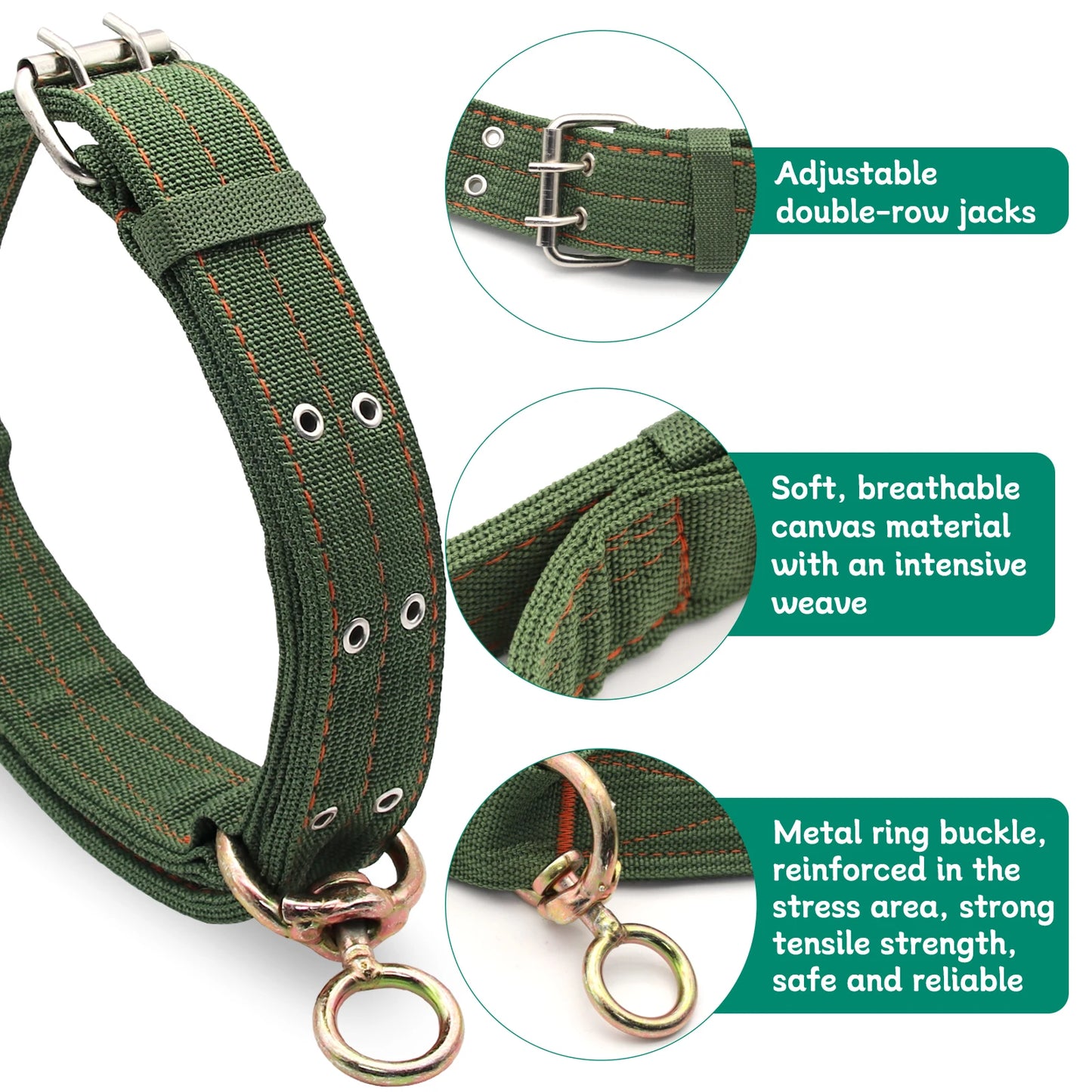 Strong Durable Belay Tie Adjustable Cattle Collar Cow Hauling Collar Livestock Feeding Supply Canvas Belt Veterinary Equipment