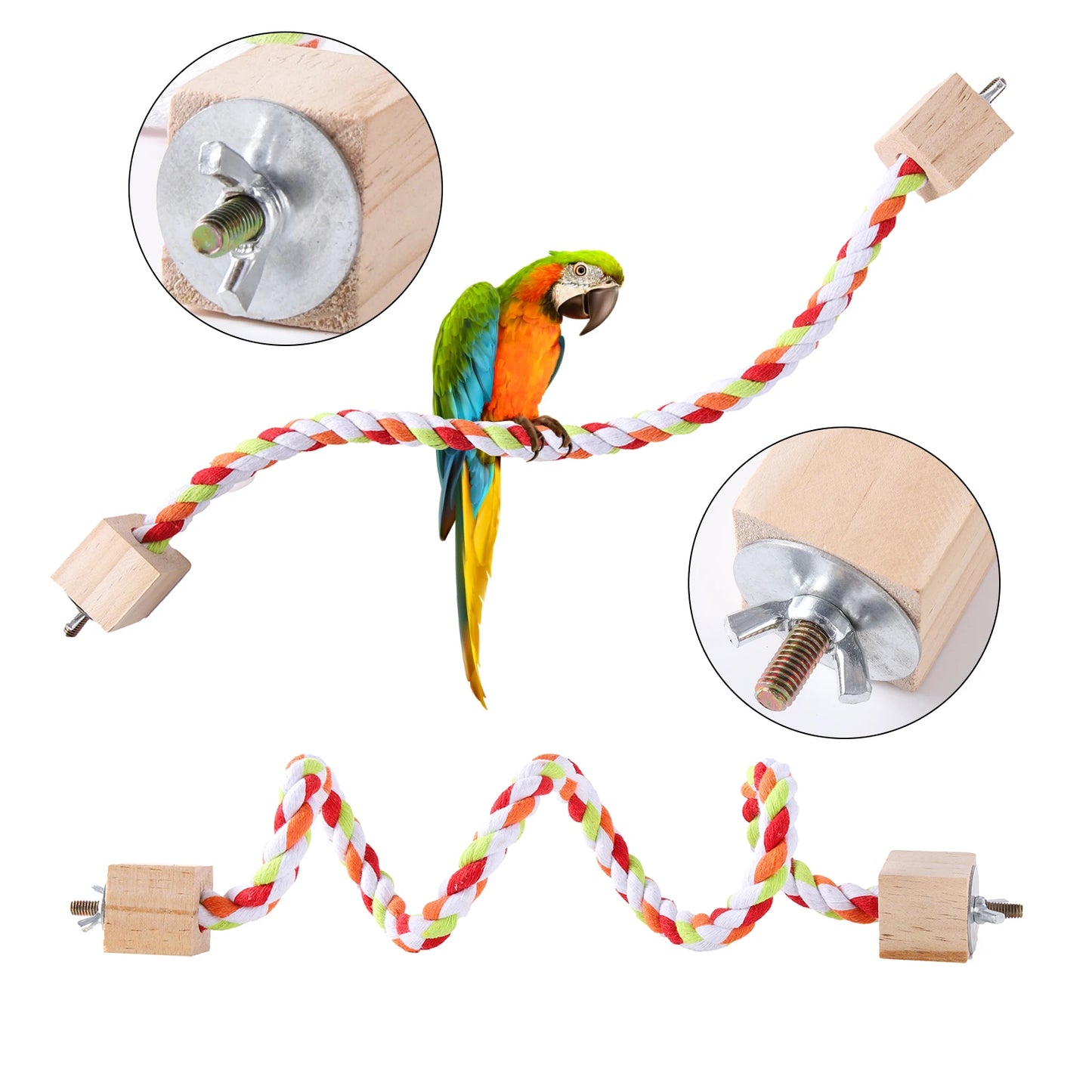 Cotton Rope Bird Toy Safe Chew Climb