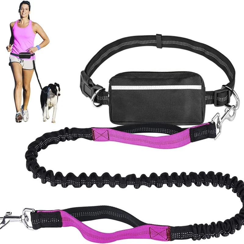 Multifunctional Sports Waist Bag Extended Hand Free Leash Adjustable for dog walking and leash pet running leash with waist bag