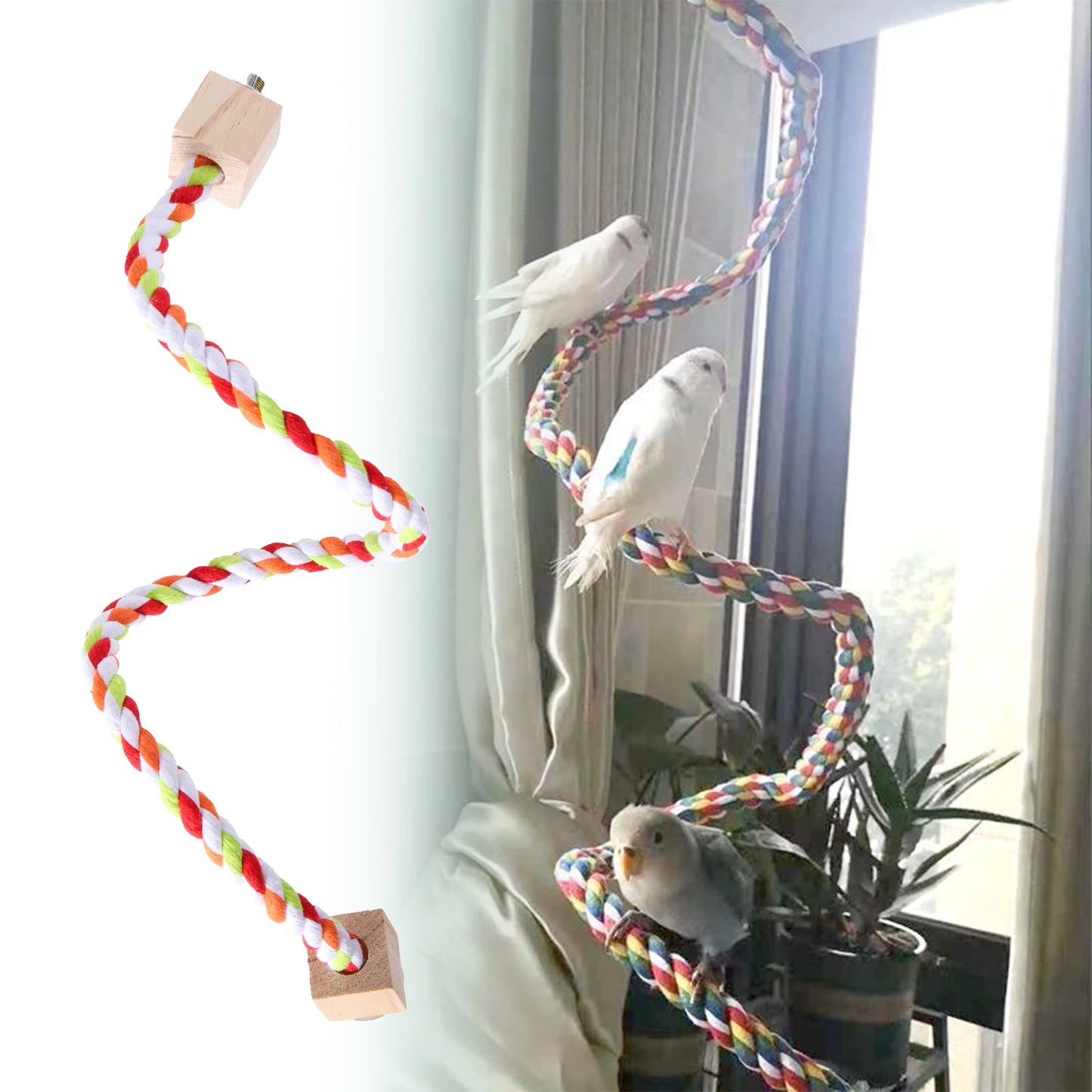 Cotton Rope Bird Toy Safe Chew Climb