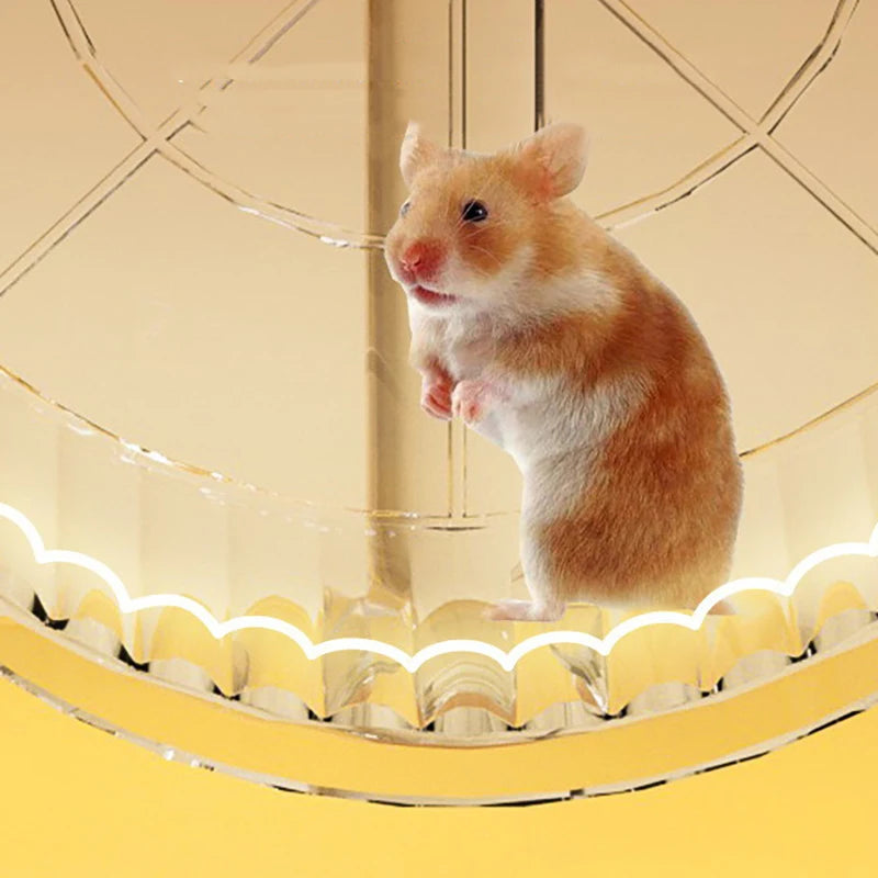 Hamster Cage Wheel Hamster Exercise Wheel Acrylic Transparent Prevent Slip Versatile Easy To Clean With Stand For Hamster Cage