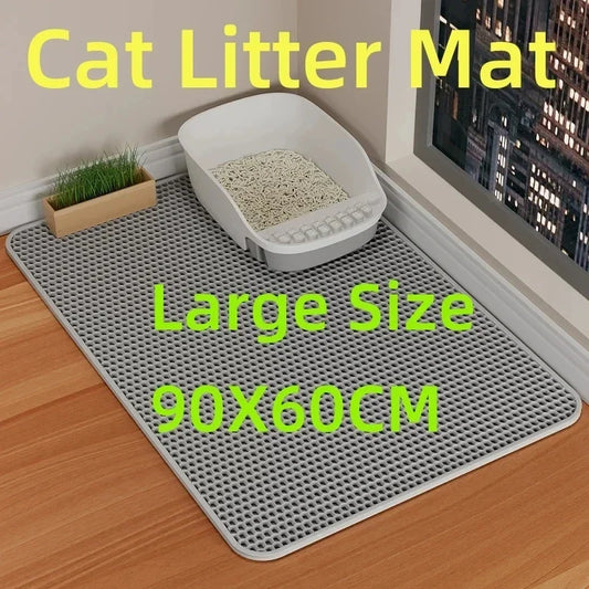 Waterproof Double Layer Cat Litter Mat Nonslip Washable Pet Box Mat For Cat Toilet And Sand Cleanup