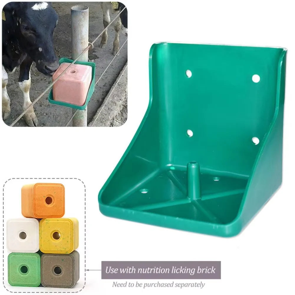 Wall-Mounted Cattle Sheep Licking Brick Box Salt Bricks Mineral Block Feeder Livestock Feeding Rack Plastic Feeding Box