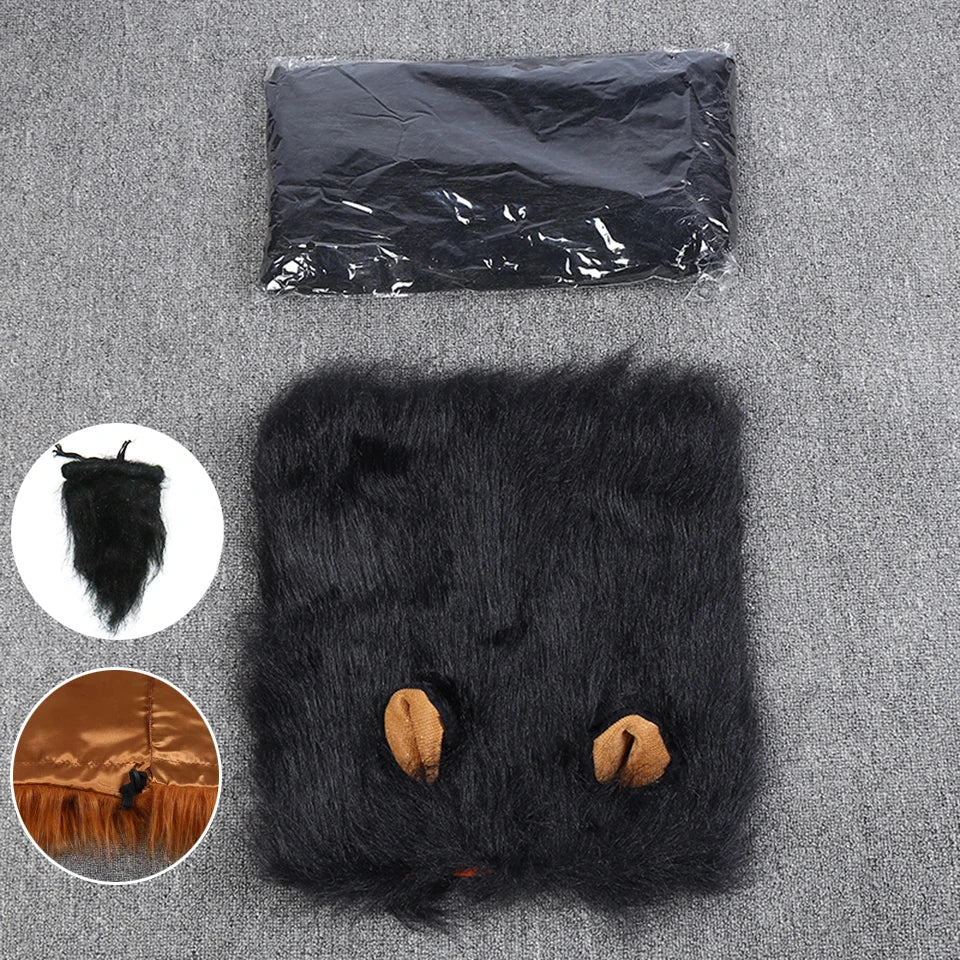 NONOR Cute Pet Dog Cosplay Clothes  Costume Lion Mane Winter Warm Pet for Large Dogs  Party Decoration with Ear Pet Accessories