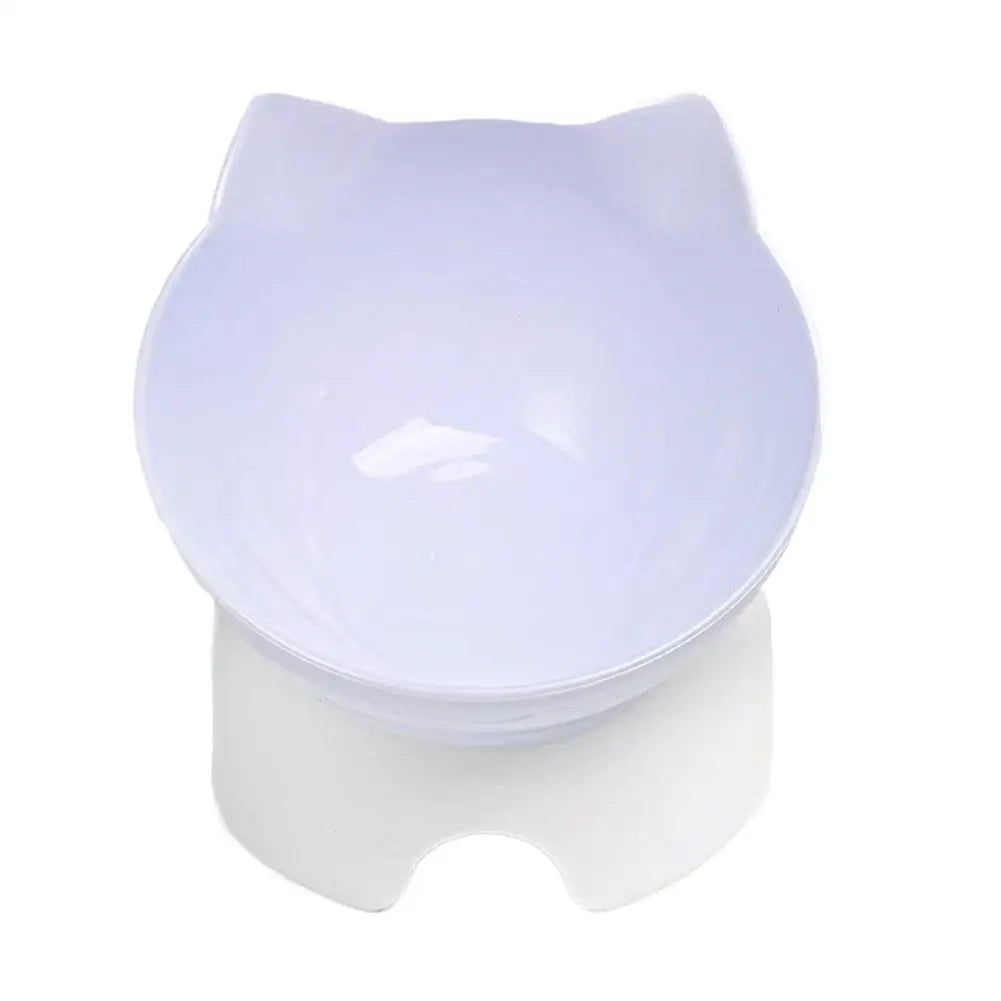Plastic Tilted Elevated Cat Bowl Pet Food Bowl Tilt Supplies Bowl High Pet Bottom Protector Feeding Neck Antichoking Bowl NEW