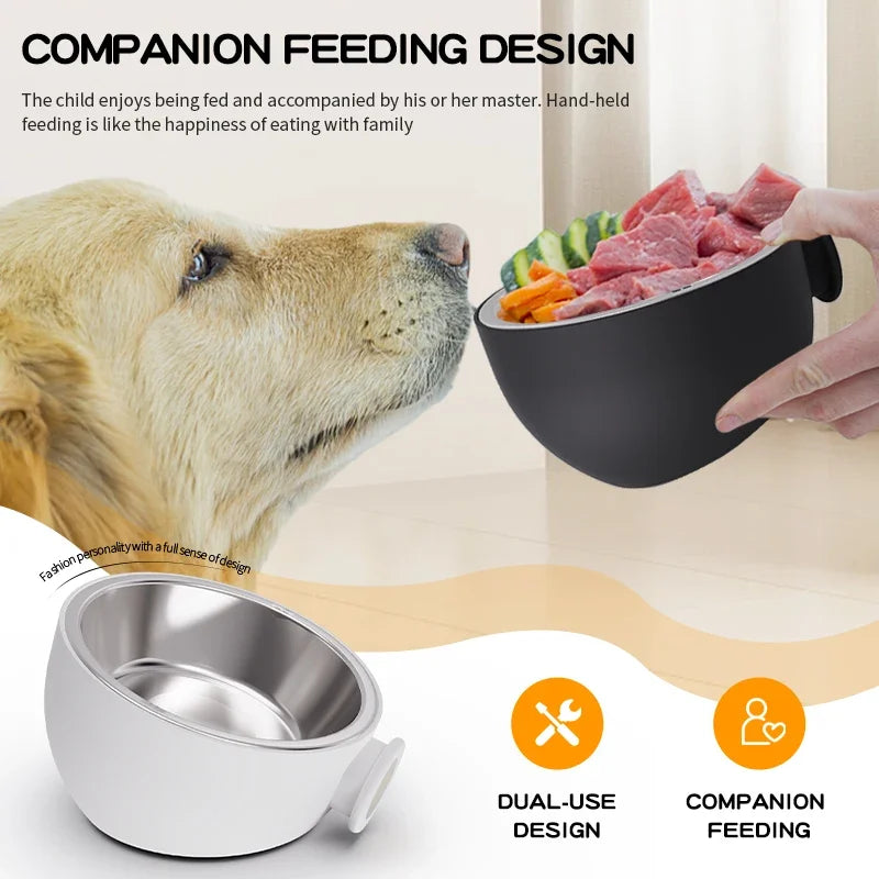 Stainless Steel Wall Mount Dog Bowl Anti Spill Magnetic Elevated Pet Food Bowl Fixed Mounted Cat Bowl Dishwasher Safe Hot Item