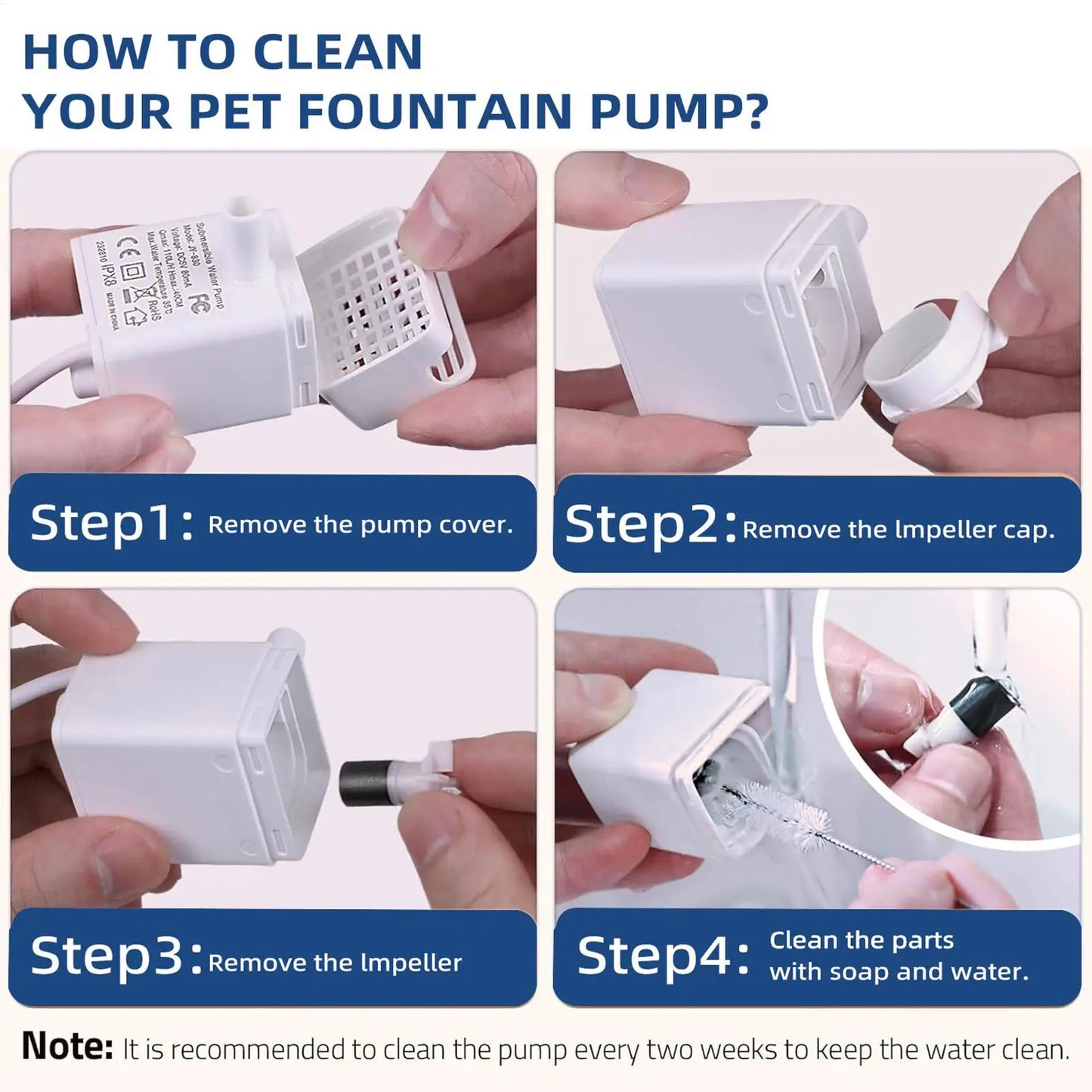 Pet Cat Water Fountain Pump Replacement Quiet Feeding Durable Safe Supplies for Drinking Dispenser Indoor Home Apartment