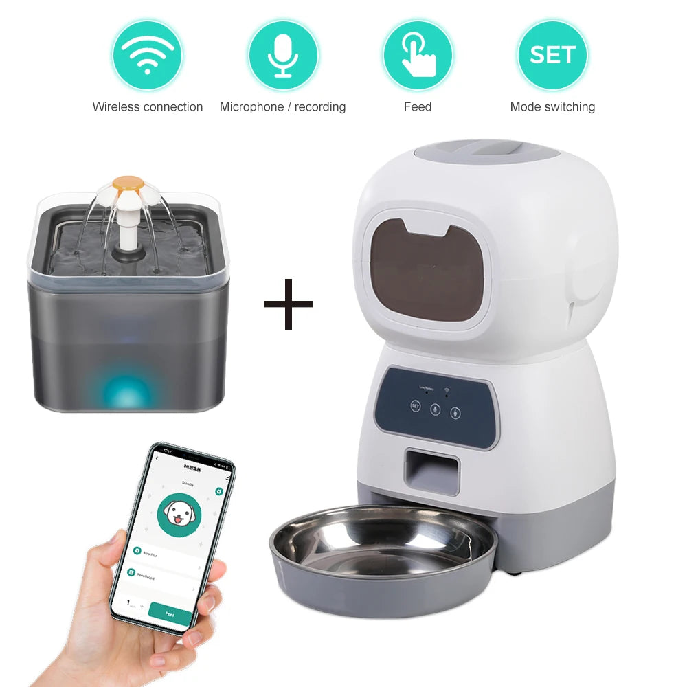 PetTech Smart Automatic Pet Feeder and Water Fountain