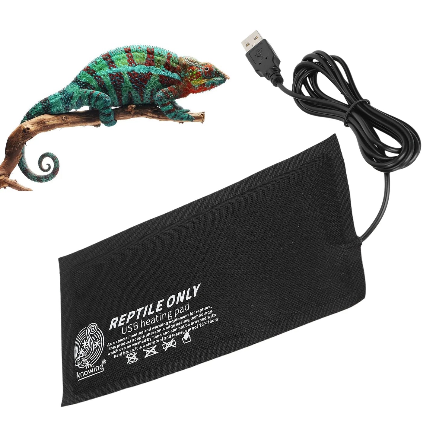 Reptile Accessory Reptile USB Heating Pad Fiber Cloth for Reptiles Snakes Lizard Hermit Crab Turtle USB Heating Pad for Reptile