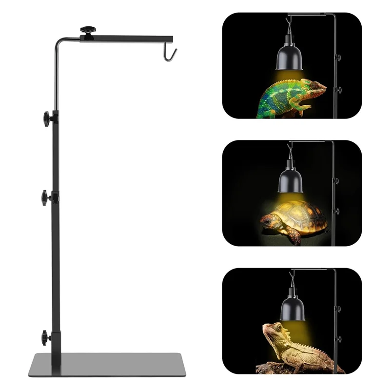 AA81-Reptile Lamp Stand Lamp Stand Reptile Heat Lamp Stand Adjustable Light Stand For Reptile Glass