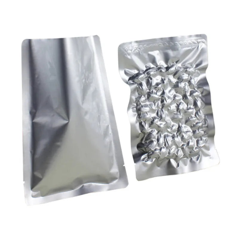 Large Aluminum Foil Vacuum Storage Bags Open Top 25 Pcs 50 Pcs Heat Sealing For Meat Powder Pet Food Packaging Pouches